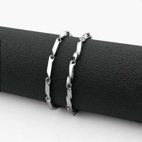 Mens Stainless Steel Bracelet Titanium Steel Melon Seed Chain Fashion Punk Hip Hop Jewelry