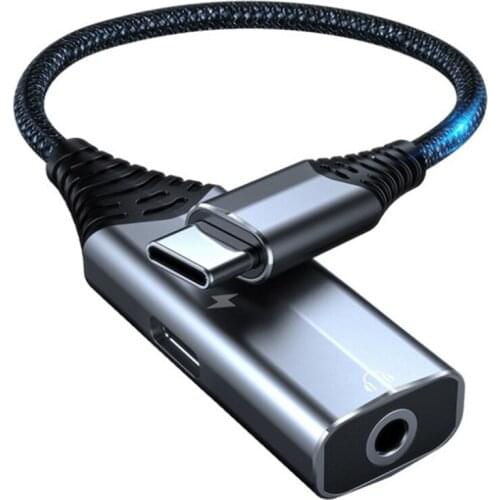 USB DAC Type C to 3.5 Jack Type C Audio Splitter Headphone Cable Earphone Aux Adapter Fast Charge Pd60W Phone Sound Card