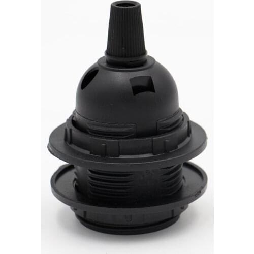 CE Plastic Lampholder E27 Threaded Lamp Socket With Lampshade Rings