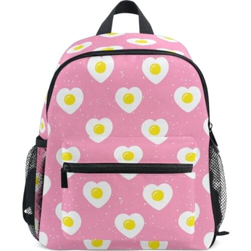 New Cute Heart Fried Egg Series Childrens School Bag Cute pink girls Backpack Baby Toys Storage Bag Kindergarten Backpack bag