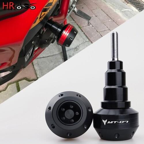 With Logo MT-07 For Yamaha MT07 2015-2021 Engine Protection Sliders Cover CNC Frame Sliders Crash Pad Falling Protector Guard