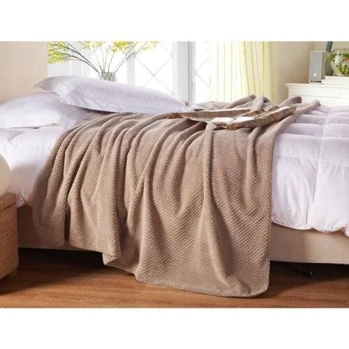 Mesh Blanket Pineapple Grid Coral Fleece Blankets Knee Aircraft Sofa Use Small Blanket Solid Color Portable Car Travel Cover