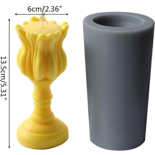 3D Tulip Candle Silicone Mold Soap Crayon Wax Mould Home Ornaments Making Supply 54DC