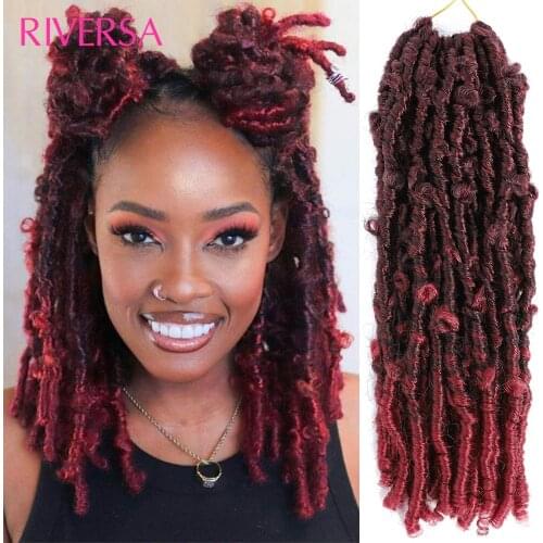 Butterfly Faux Locs Crochet Goddess Braids Synthetic Hair Extensions 20Strands/pack 14inch Natural Black Ombre Red Braiding Hair