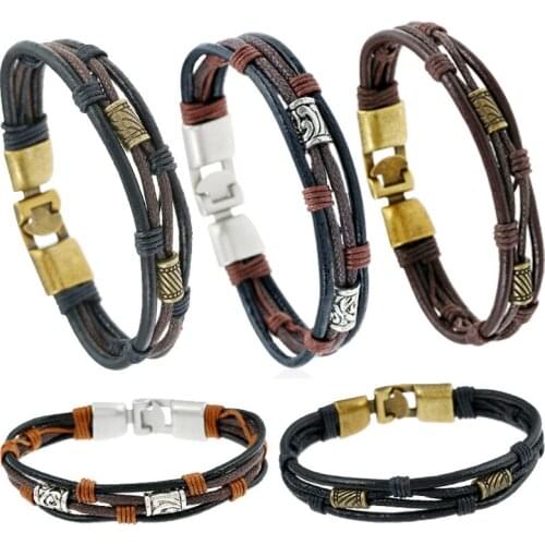 Alloy Braided Leather Bracelet AliExpress Hot Retro Cowhide Bracelet Bracelet