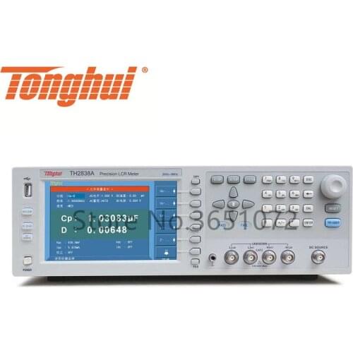 TH2838A LCR Bridge 20Hz-1MHz High Frequency RLC Tester DC Bias 0-10V, 5mV~2V Test Level