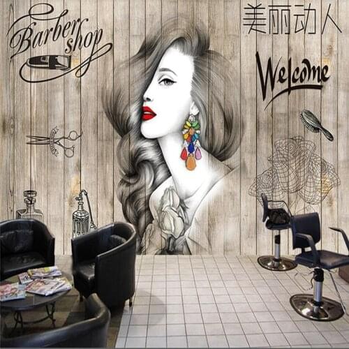 Wellyu Nordic style hair salon beauty salon barber shop background wall board custom large mural green silk cloth wallpaper