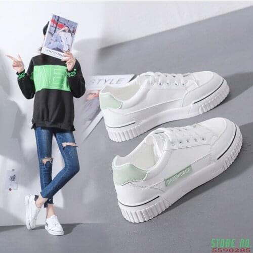 Spring womens shoes green round head breathable flat heel casual low top daddy shoes