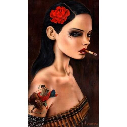 High quality Oil painting Canvas Reproductions Evil Eye by Brian M.Viveros Painting hand painted