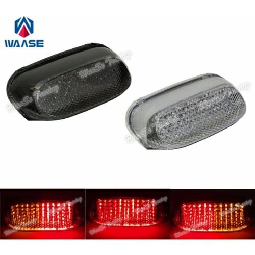 Waase For KAWASAKI ZZR250 ZZR600 ZX-11 ZX600E ZZR1100 E-Mark Rear Tail Light Brake Turn Signals Integrated LED Light