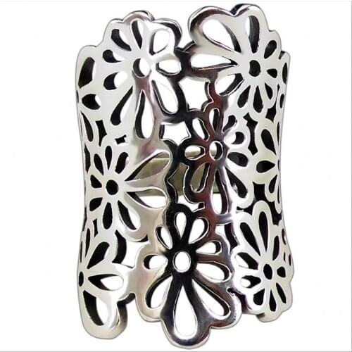 2019 new 100% real S925 pure silver jewelry engraving pattern wide version silver ring for ladies exaggerated new womans ring