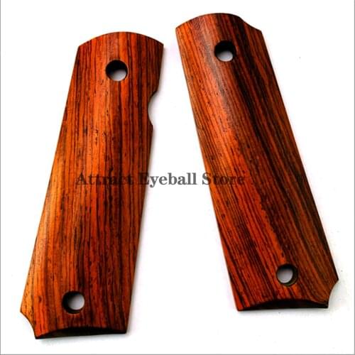 2Pieces Colt 1911 Grips Natural CocoBolo Wood Handle Grips Patch Custom Grips CNC Acrylic Handle material 1911 Accessories