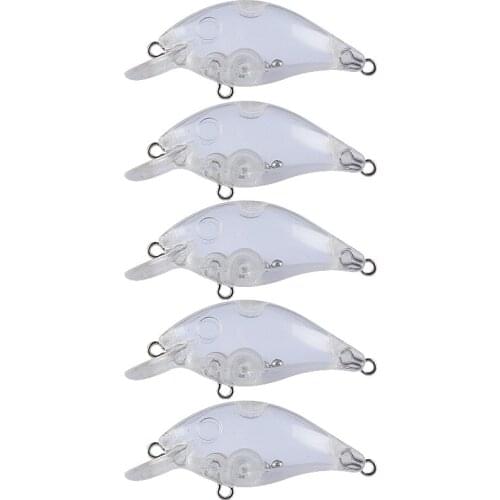 50pcs 5.5cm/3.6g Blank Nude Baits Crankbait Minnow Bait Unpainted Lure Bodies Fishing Bait
