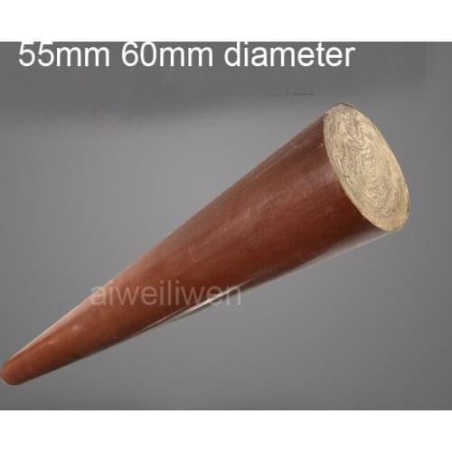 55mm 60mm diameter 50cm length Phenolic laminated paper rods bakelite rod nsulating bar Muslin rods Phenol-Formaldehyde