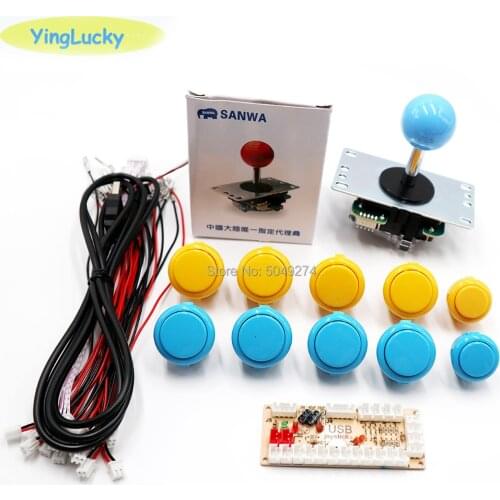 Sanwa Joystick 8YT,OBSF 24MM, Arcade DIY Kit, Arcade Joystick DIY Kit, USB PC Encoder, for Arcade Mame & Raspberry Pi 3B