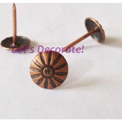 Free shipping 3000pcs/lot 11mm Copper Color Plated Daisy Flower Home or Garden Decorative Tack, Hobnail, Upholstery Nail