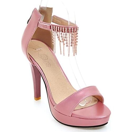 Big Size 9 10 11-15 ladies summer platform sandals women shoes woman Open toe diamond pendant bag with zipper