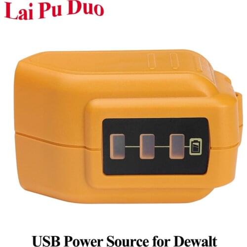 For DEWALT 14.4V 18V/20V Max USB Power Source DCB090 Li-ion Battery Charging Adapter For iPhone Bluetooth Speaker Power Supply