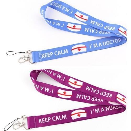 E3345 Keep Calm i'm a Nuse Lanyard for Neck Strap Lanyard Card Badge Holder Keychain Key Doctor Nurse Accessories