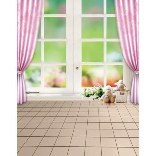 Cartoon Sheep Window Photography Backdrops Photo Props Studio Background 5x7ft
