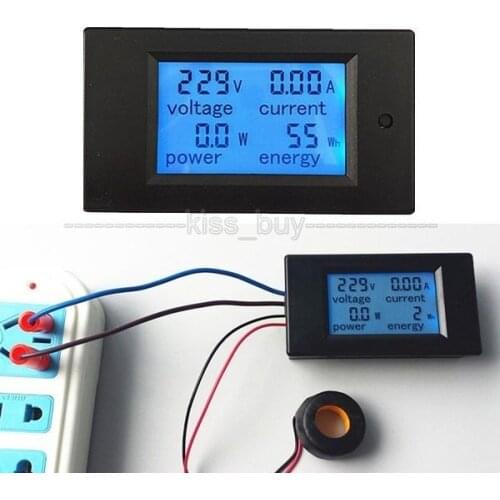 AC 100A Power Meters Monitor Volt Amp kWh Watt Digital Combo Meter AC110V 220V Voltmeter Ammeter + CT Shunt
