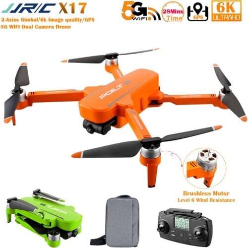 JJRC X17 GPS Drone with 6K Camera 2-Axis Gambal Brushless 5G FPV Quadcopter Dual Camera Drone 1km 30mins Flight RC Helicopter