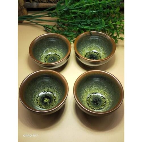 Jianzhan Chinese Vintage Tea Cup Jian Ware Handleless Tea Cups Oil Glaze Tenmoku Pottery Health Benefits more Right