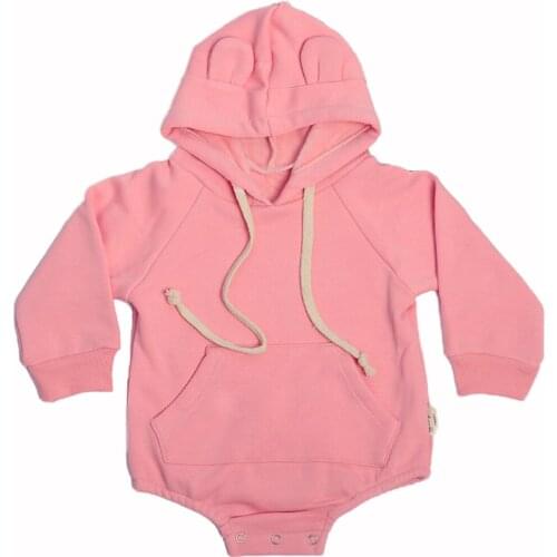 Toddler Girl Rompers Costume Boys Cute Bear Ear Autumn Winter Soft Warm Jumpsuit Newborn-Baby Hoodies Kids Clothes Unisex