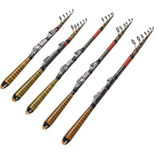 Colorful Telescopic Fishing Lure Rods 1.2M 1.8M 2.1M Bass Hard Casting Rod Mini Portable Ice Rock Spinning Wheel Travel Tackle