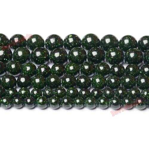 Fctory Price 4mm 6mm 8mm 10mm 12mm 14mm Natural Stone Dark Green SandStone Sand Round Beads for Jewellery Making DIY