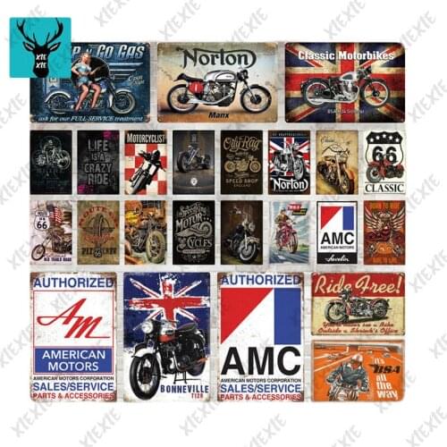 Motorcycle Metal Signs Plaque Metal Vintage Retro Tin Sign Wall Decor For Garage Bar Pub Man Cave Iron Painting Decorative Plate