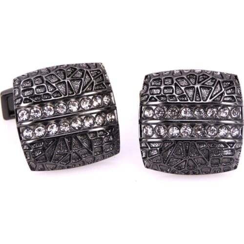 Mens French Shirt Cufflinks Scarf Hat Accessories Black Leopard Print Crystal Cuff button Wedding Couple Jewelry Gifts