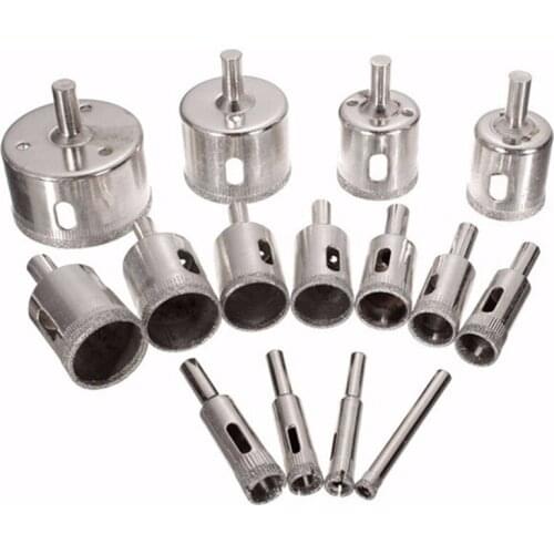 FATCOOL 15pcs 6-50mm Diamond Hole Saw Drill Bit Set Holesaw Tile Ceramic Glass Marble Drill Bits Top Quality