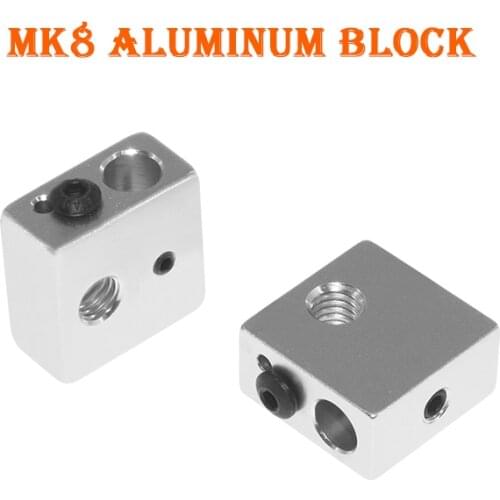 MK8 Heating aluminum block For MK7/MK8 Extruder Accessories Heat Head Aluminium Part Heated with Screw 3D Printer Part