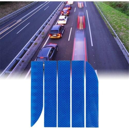 5Pcs Colors Car Reflective Sticker Auto Trunk Warning Sticker Strip Nano Tape for Driving Safety Anti-collision Trim Sticker