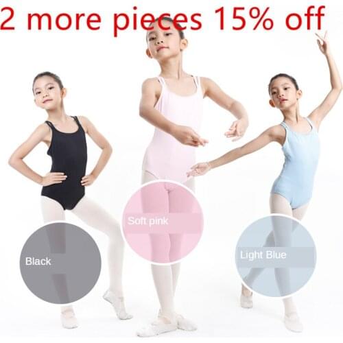 New Coming Double Strap Camisole Leotard Body Suit Child Girl Dancewear Ballet Jazz Gym Heart Neck Chinlon Pink Light Blue Black