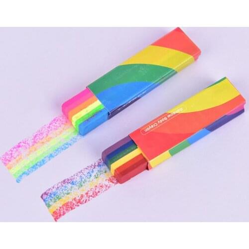 Rainbow Face Paint Stick Body Tattoo Colored Pigment Pen Fluorescent Crayon Washable Adult Kid Party Favors Makeup Cosmetic Tool