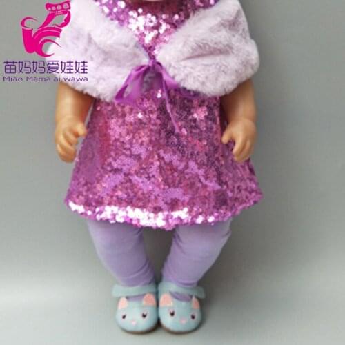 18 inch doll Baby Christmas winter Sequin dress legging scarf for 18" doll Clothes Baby girl