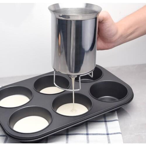 Stainless Steel Pastry Funnel Making Cake Handheld Separator Kitchen Tool Durable Practical Home Heat Resistant Batter Dispenser