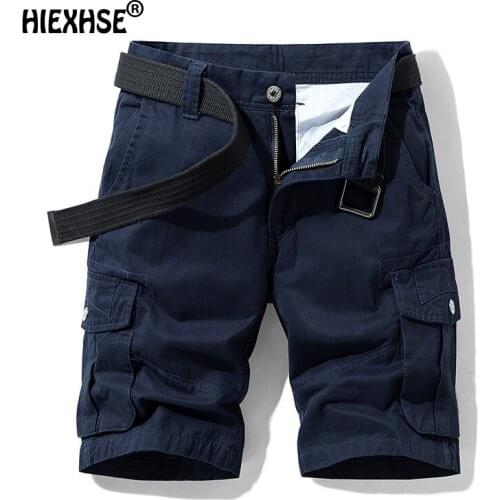 Summer New Men Safari Style Solid Color Tactical Military Uniform Pocket Decorative Shorts Cotton Casual Loose Large Size Short