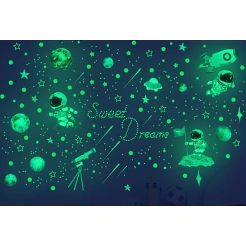 Luminous Astronaut Star Dot Luminous Childrens Room Decoration Wall Sticker Self-adhesive PVC Sticker Fluorescent Wall Sticker
