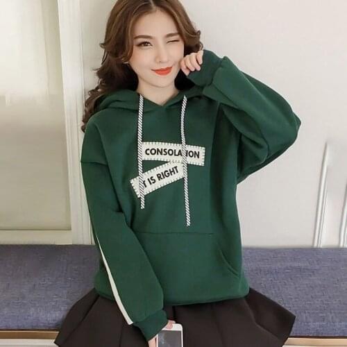 Letter Print Sweatshirt Harajuku Autumn Winter Long Sleeve Hoodies Women Causal Printing Pullovers Streetwear New