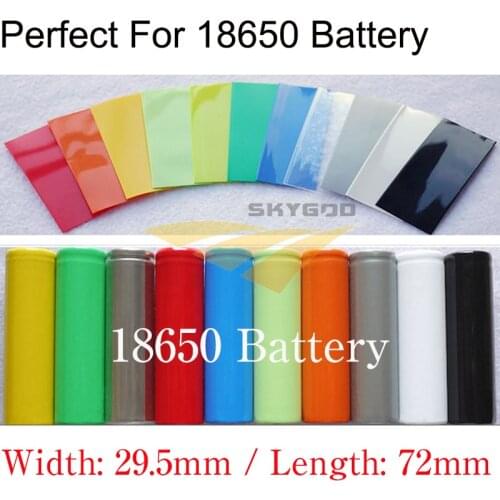 10/50pcs 18650 Lipo Battery Pack PVC Heat Shrink Tube Width 29.5mm Length 72mm Insulated Film Sleeve Wire Cable Protect Sheath