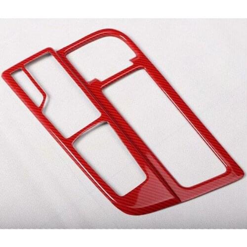 Carbon Fiber Red ABS Car Gear Shift Panel Cover Trim Deocration Car Sticker For Hyundai Sonata 9th 2015-2018