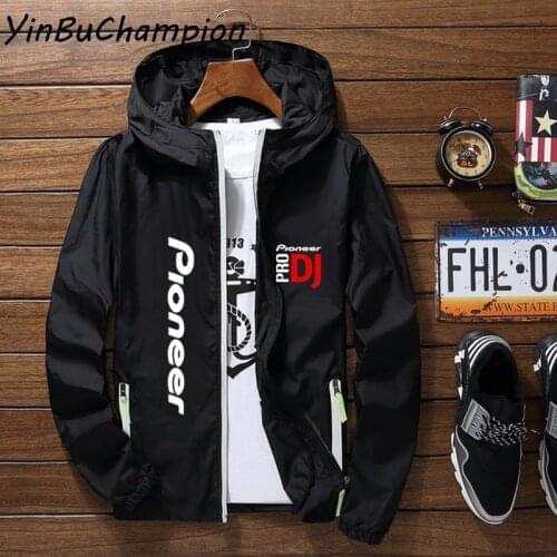 Men Women Casual Zipper Pioneer Pro DJ Windbreaker Pilot Coat Thin Windbreaker Bomber Hooded Jacket Male Sport Outwear S-7XL