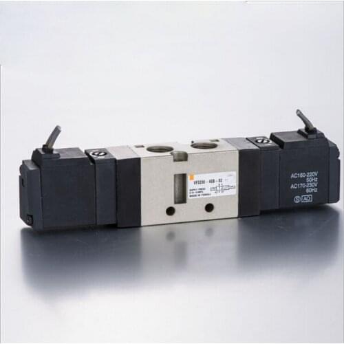 1/4 " VF 3 position 5 way pilot-operated type double coil lead wire 300mm loking type B pneumatic solenoid valve coil 220v