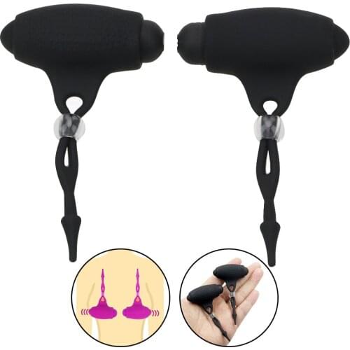 VATINE Vibrating Nipple Clamp Clitoris Stimulator Nipple clip Vibration Breast Massage Nipple Stimulation Breast Enlargement