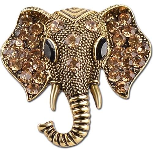 Vintage Cute Metal Rhinestone Elephant Brooch for Women and Men Fashion Unisex Brooches Pin Jewelry Gift Brosh