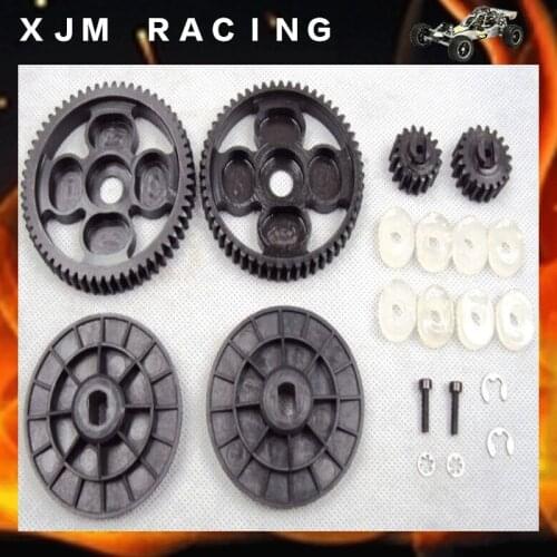 High Speed Metal Gear Kit 58T/16T&amp 55T/19T spur pinion sets Fits HPI Baja 5B 5T 5SC SS
