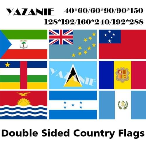 YAZANIE Double Sided Equatorial Guinea Tuvalu Samoa Central Africa Saint Lucia Andorra Kiribati Honduras Guatemala Print Flags